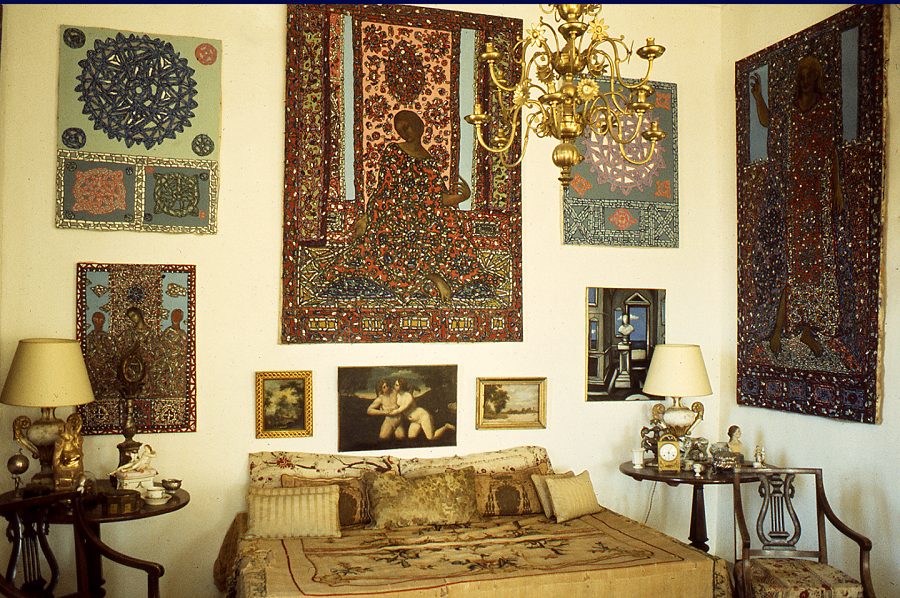 1975 interior Timothy painted on Yannis paintings when he was travelling somewhere, Photo: Bjørn Saastad