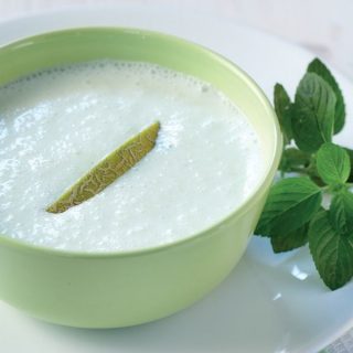 Chilled Cucumber Melon Soup with Greek Yoghurt